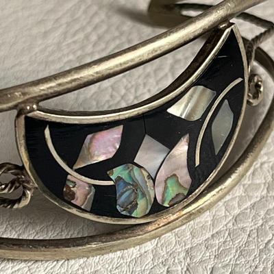 Moon-Shape Silver Cuff Bracelet