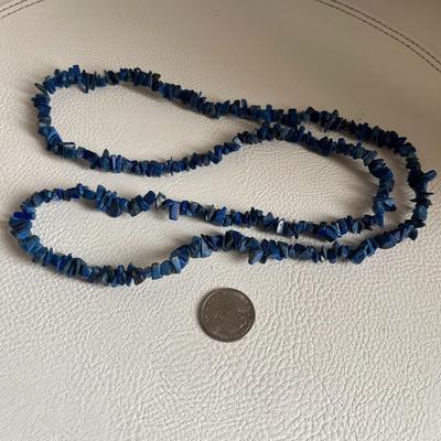 Blue Kyanite Beaded Necklace - 36" Necklace