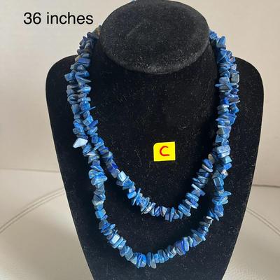 Blue Kyanite Beaded Necklace - 36" Necklace
