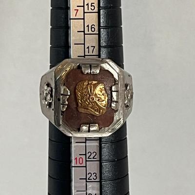  Unique Aztec Eagle Warrior Ring With Knight In Armor Shields