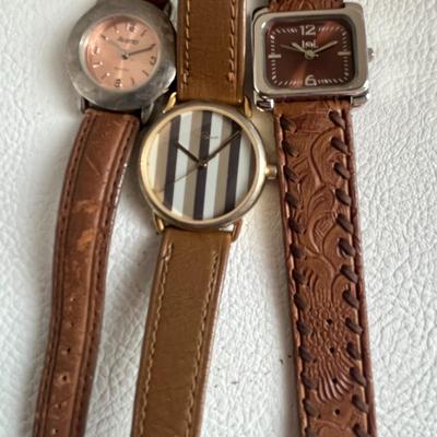 Set of 3 Watches with Leather Bands