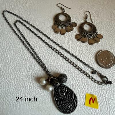 Necklace With Hanging Earrings