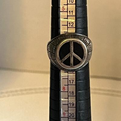 Peace Symbol Ring size 6.5
