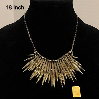 Gold-Tone Leaf Bib Statement Necklace