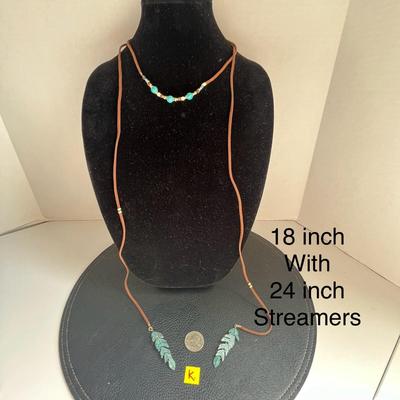 Leather String Wrap Necklace 
