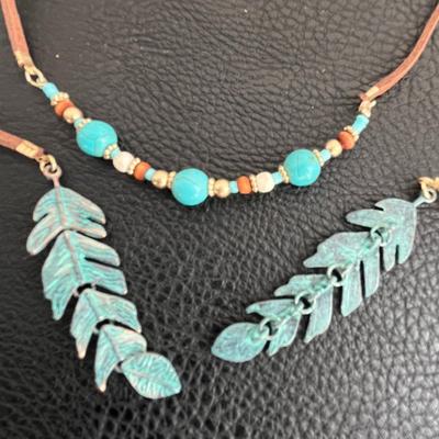Leather String Wrap Necklace 