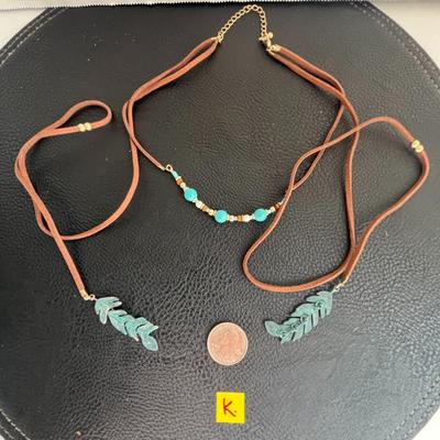 Leather String Wrap Necklace 
