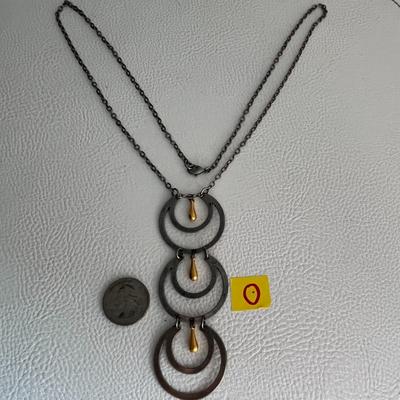 Unique Circle Statement Necklace And Earrings