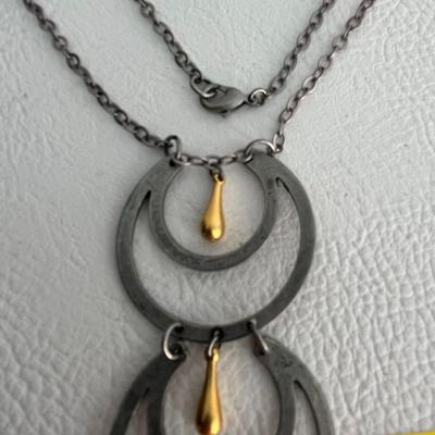 Unique Circle Statement Necklace And Earrings