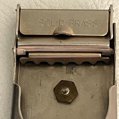 Brass Belt Buckle With Gold Tone Lapel Pin Hat Pin