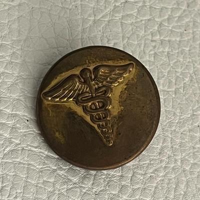 Brass Belt Buckle With Gold Tone Lapel Pin Hat Pin