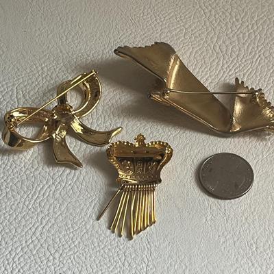 Various Gold Tone Pendants and Earrings