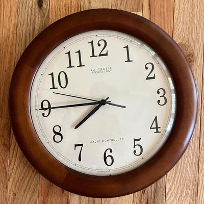 LaCrosse Atomic Wall Clock & Wood Framed Mirror (2B-MK)