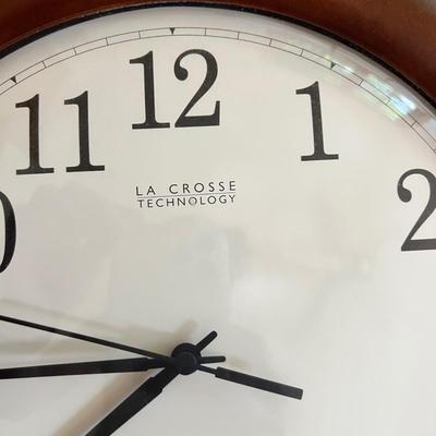 LaCrosse Atomic Wall Clock & Wood Framed Mirror (2B-MK)