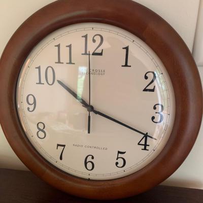 LaCrosse Atomic Wall Clock & Wood Framed Mirror (2B-MK)