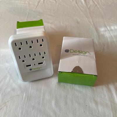 Six outlet USB wall plug-in