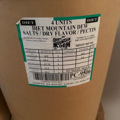 Diet mt. Dew citric acid container