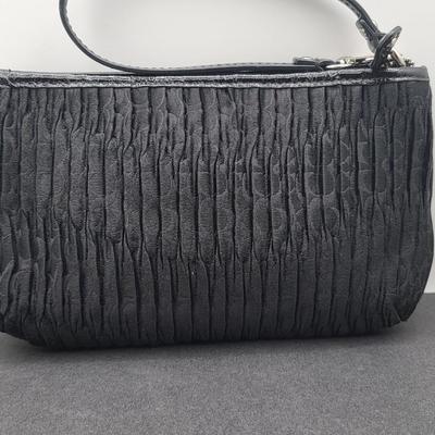 COACH Pleated Black Wristlet Pouch