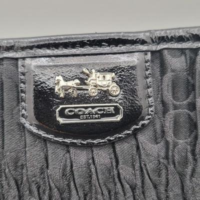 COACH Pleated Black Wristlet Pouch