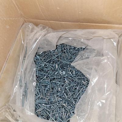 Box of self tapping screws, box of galvanized 16s and box of random screws nails