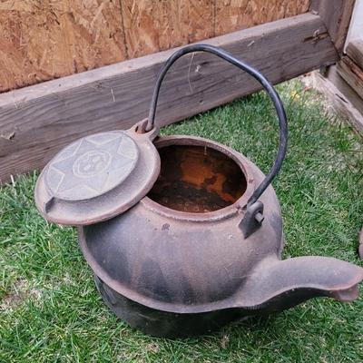 Antique Cast iron camping household tea pot