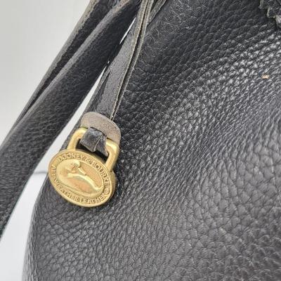 Dooney & Bourke Pebbled Black Leather Drawstring Bag