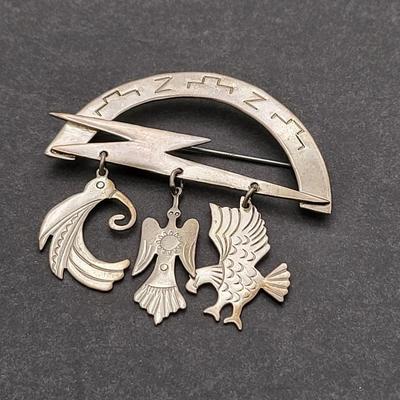 Articulated Mermaid & Birds Sterling Silver Jewelry 29.8gr
