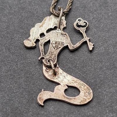 Articulated Mermaid & Birds Sterling Silver Jewelry 29.8gr