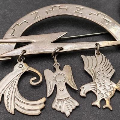 Articulated Mermaid & Birds Sterling Silver Jewelry 29.8gr