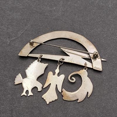 Articulated Mermaid & Birds Sterling Silver Jewelry 29.8gr