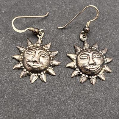 Sun & Moon 925 Earrings Pin Ring 22.5gr