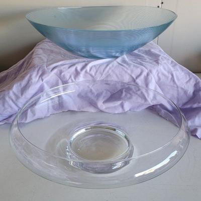 2 Large Glass Bowls