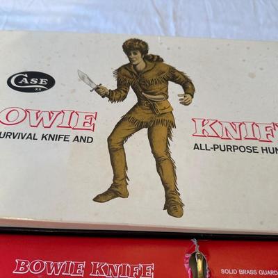 Case W.R. Bowie 1836 Davy Crockett BOWIE knife with Sheath, Box, & Sleeve.