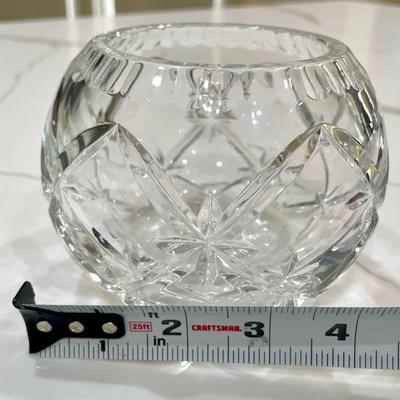 Crystal Rose Bowl #2 - Measurements in photos