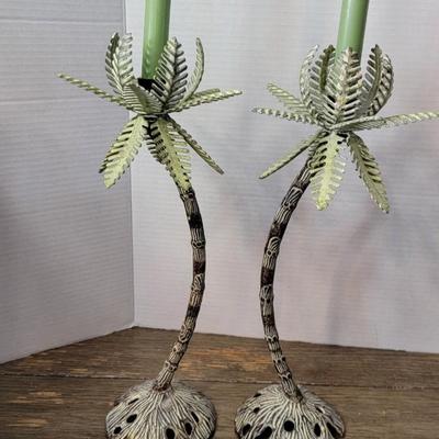 Metal Palm Tree Candle Holders