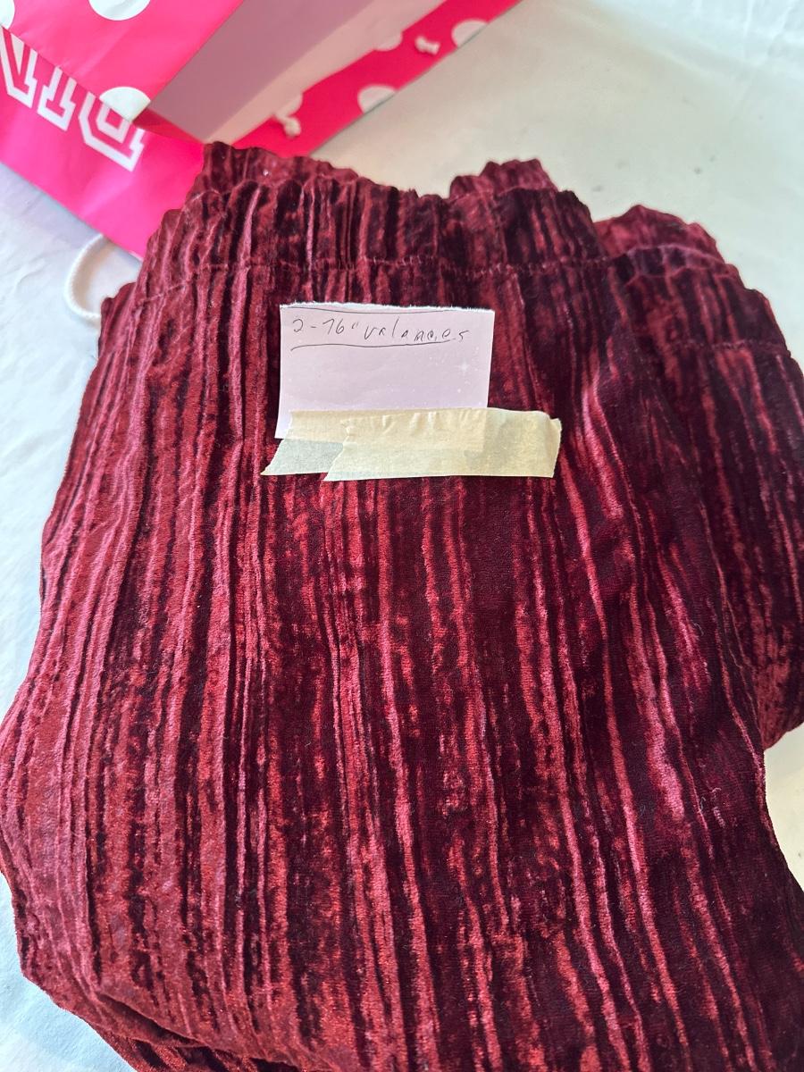 Maroon curtains 76 inch valance | EstateSales.org