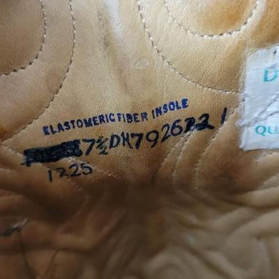 Double-H Cowboy Western Boots Vintage US Made Patina Saddle Stitch Men's 7.5 D