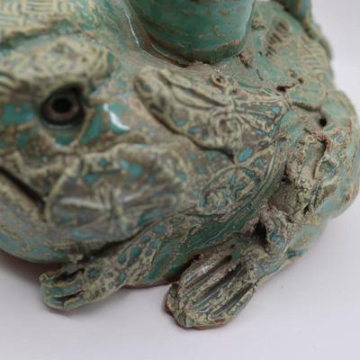 Sculpted Frog Vase Decor