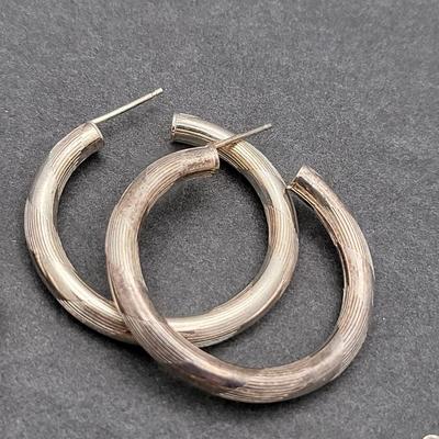 (7) Pairs 925 Pierced Hoop Earrings 44.4gr