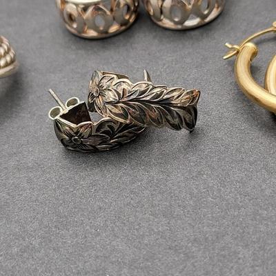 (7) Pairs 925 Pierced Hoop Earrings 44.4gr