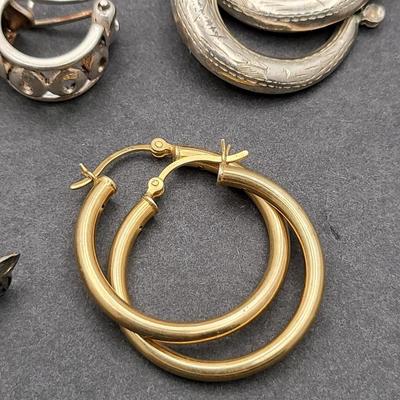 (7) Pairs 925 Pierced Hoop Earrings 44.4gr