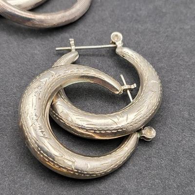 (7) Pairs 925 Pierced Hoop Earrings 44.4gr