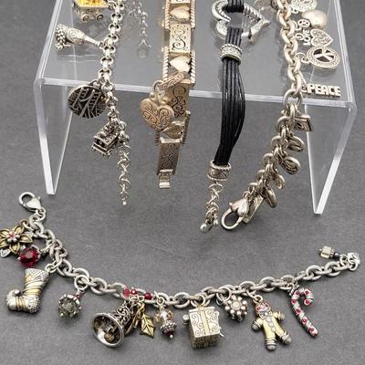 (5) Brighton Bracelets Christmas, Peace, Love, Hollywood