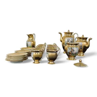 19th Century French Old Vieux Paris Hand Painted Porcelain Coffee And Chocolate Set Valued $20 000