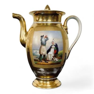 19th Century French Old Vieux Paris Hand Painted Porcelain Coffee And Chocolate Set Valued $20 000