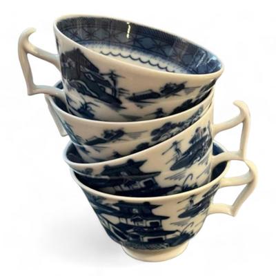 Mottahedeh Cobalt Blue Cantonese Teacups Set Of 6