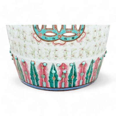 Asian Garden Stool Hand Painted Famille Rose Porcelain