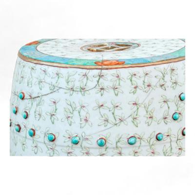 Asian Garden Stool Hand Painted Famille Rose Porcelain
