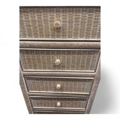 Henry Link Wicker Tall Dresser Chest Of Drawers Lingerie Chest