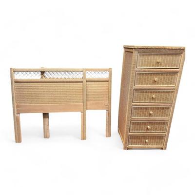 Henry Link Wicker Tall Dresser Chest Of Drawers Lingerie Chest